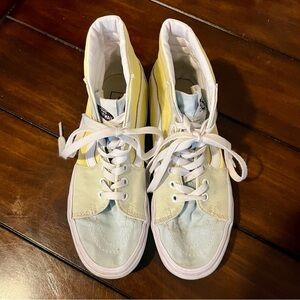 Vans Sk8-Hi Pastel Yellow & Blue High-Top Sneakers (Women’s 8.5 / Men’s 7)
